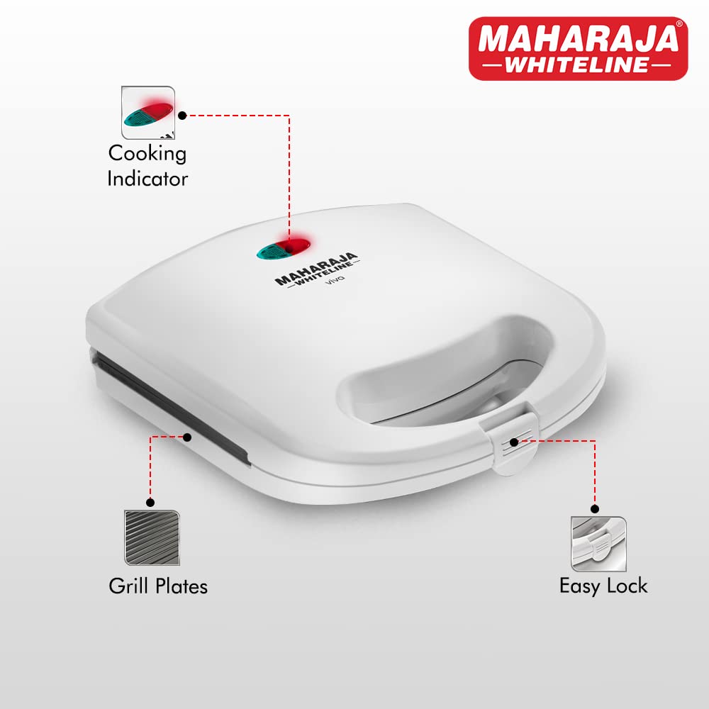 Maharaja Whiteline Viva SM-103 750-Watt Sandwich Maker (White)