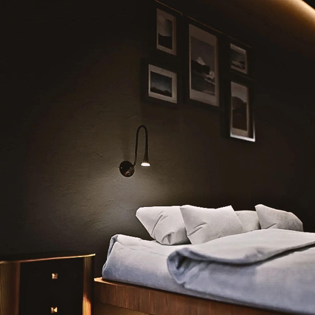 Philips Metal and Synthetic LED Bedside Light, Black, Pack of 1