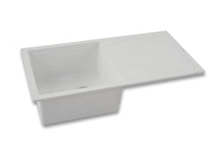 Faber Verona Ingranite34"X17"Single Bowl Sink with Drainboard|Includes Plumbing Waste Kit|25 Years Warranty|Silent,Scrat