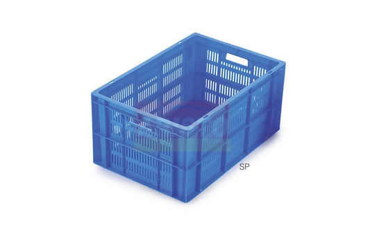 ARISTO Portable and Stackable Plastic Storage Container Box Crate 64285 SP designed for multipurpose storage Blue
