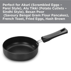 Hawkins Futura 16 cm Frying Pan, Non Stick Fry Pan, Induction Omelette Pan, Small Frying Pan, Black (INF16)