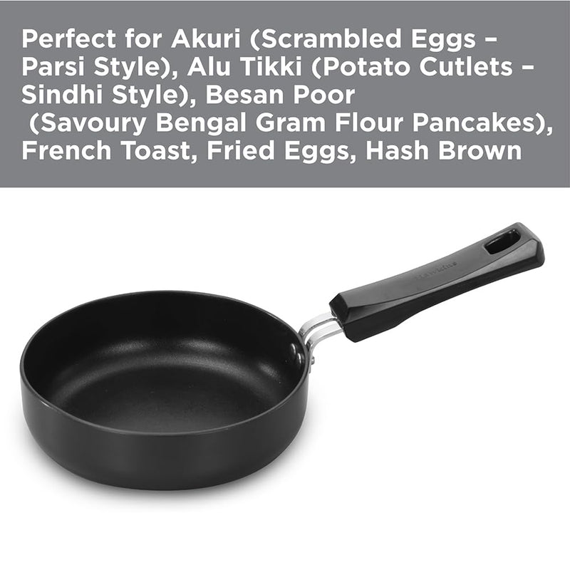 Hawkins Futura 16 cm Frying Pan, Non Stick Fry Pan, Induction Omelette Pan, Small Frying Pan, Black (INF16)