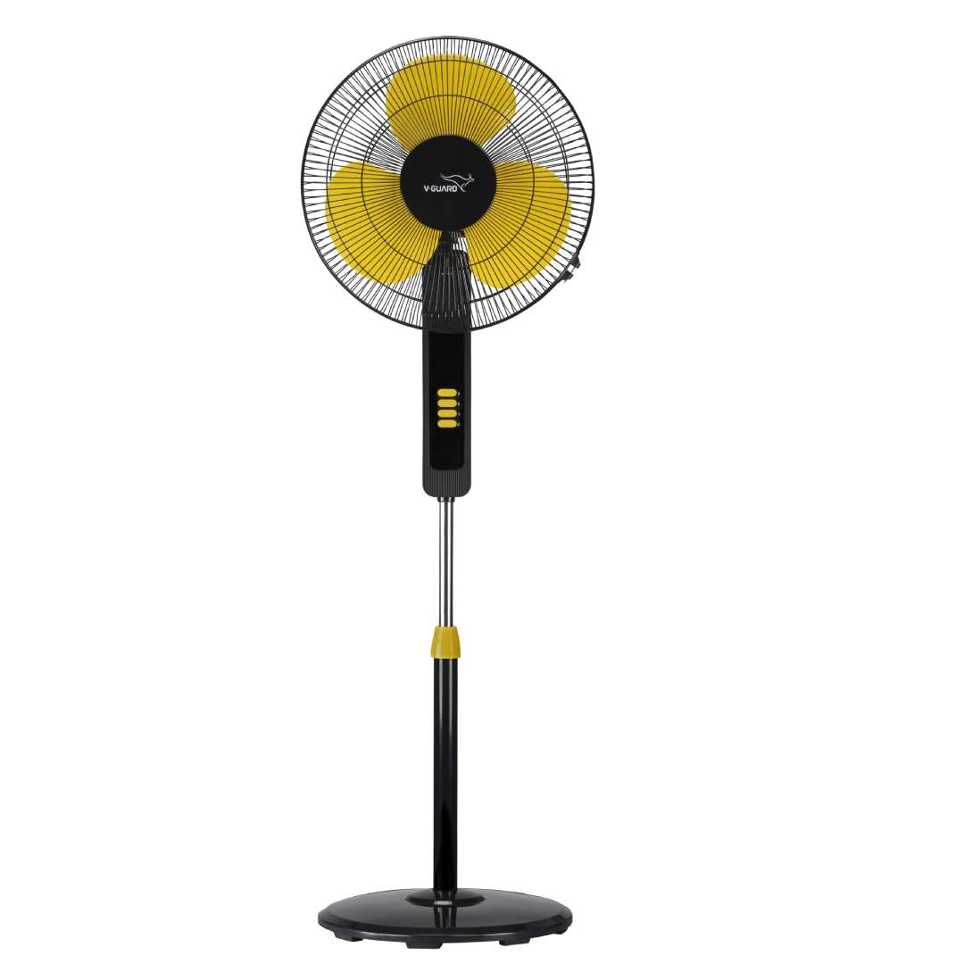 V-Guard Esfera STS Plus Neo Pedestal Cum Table Fan | Versatile 2-In-1 Operation | 1350 RPM Motor | Customisable Tilt And Oscillation Control | Yellow Black | 40 cm (400mm)