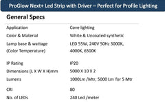 Philips 240 LED's/m 11 watts/m Profile Light with Driver for Ceiling
