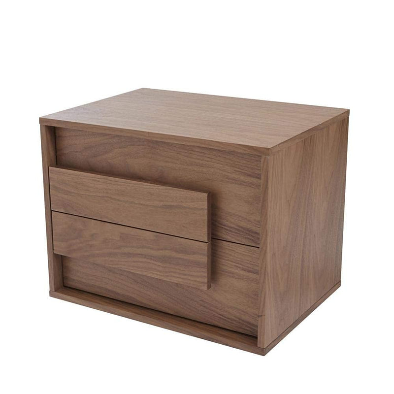 Nightstand End Table Bedside Small Dresser Storage Organizer Unit for Bedroom, Nursery, Wood top, Walnut Brown/