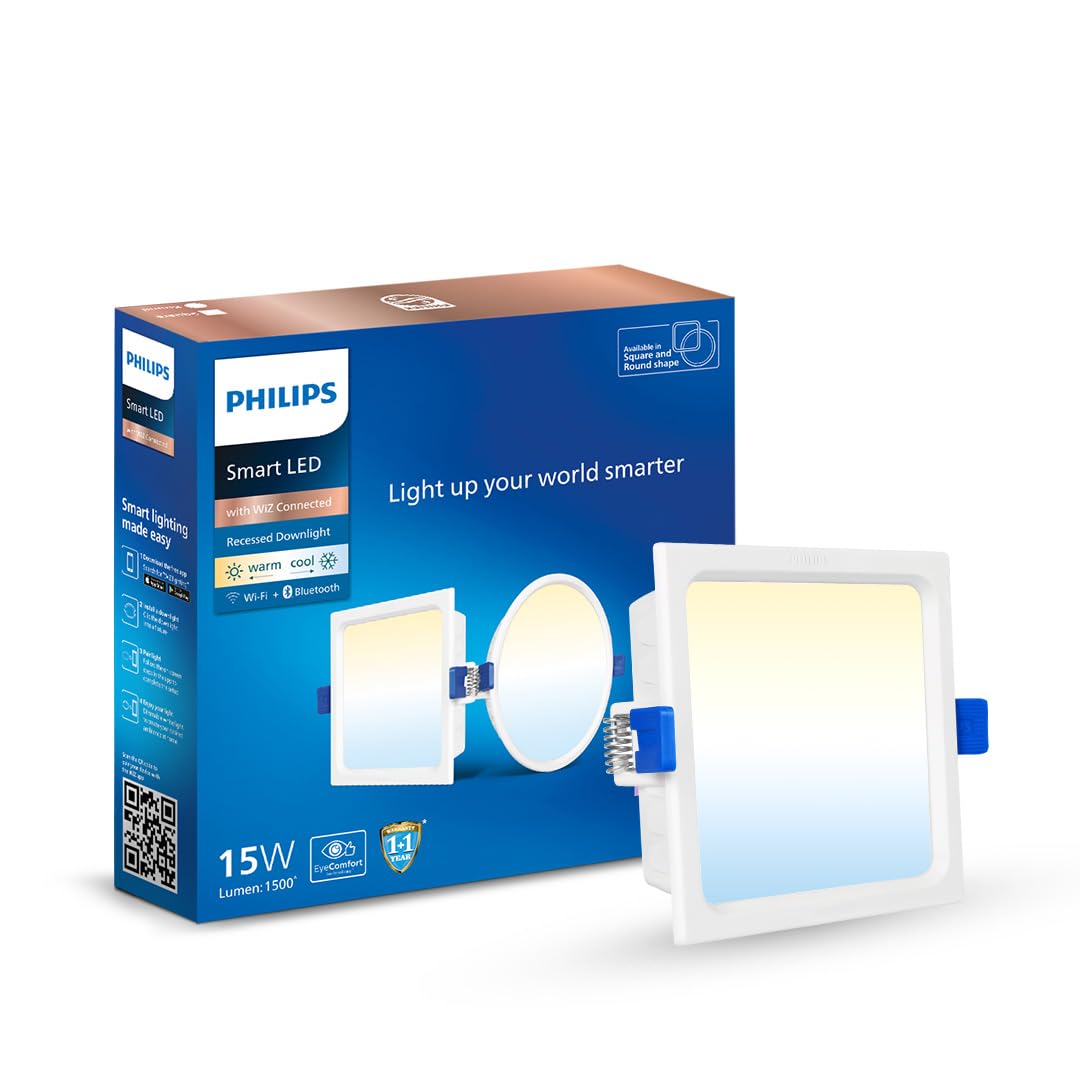 Philips 15W Square Wi-Fi Smart Led Ceiling Light for Home with Music Sync Function