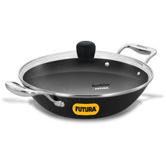 Hawkins Futura Ironman Slim Cast Iron 2.5 Litre Kadhai with Glass Lid | Lightweight, Durable & Even-Heating Deep-Fry Pan | Kadai Ideal for curries, Frying, Gravies, Snacks | Black (IMK25G)