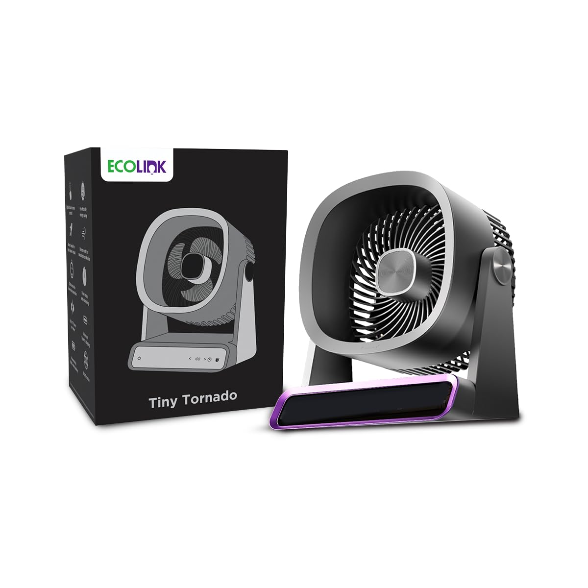 EcoLink Tiny Tornado Mini Fan (Grey Purple)-1