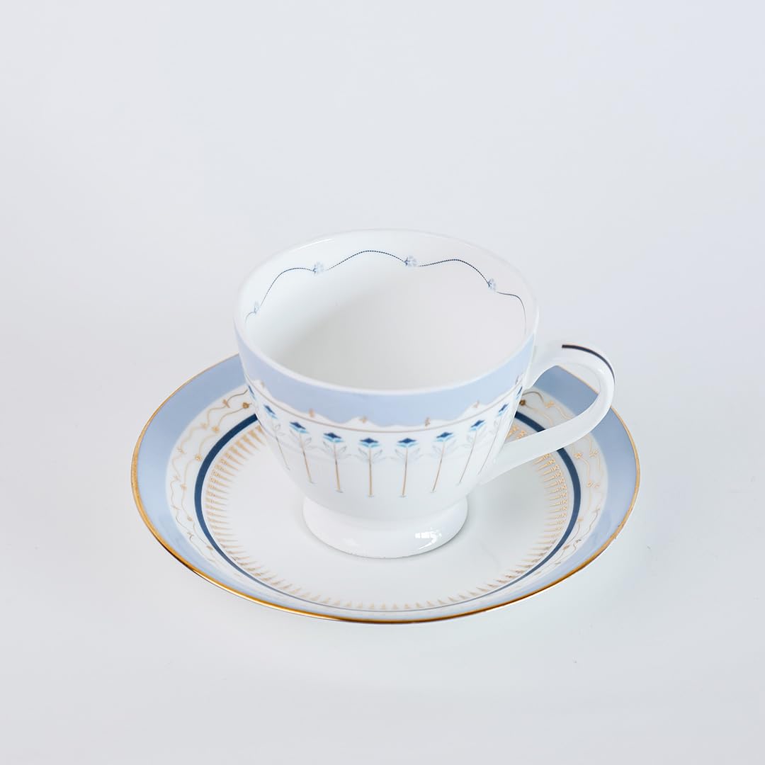 Magique by The Wishing Chair x ClayCraft : River of Flowers Ceramic Teaset 15-Piece | Teapot, Cups & Saucers, Sugar & Milk Pot | Elegant Floral Tea Set for Home High Tea Gifting Weddings Parties