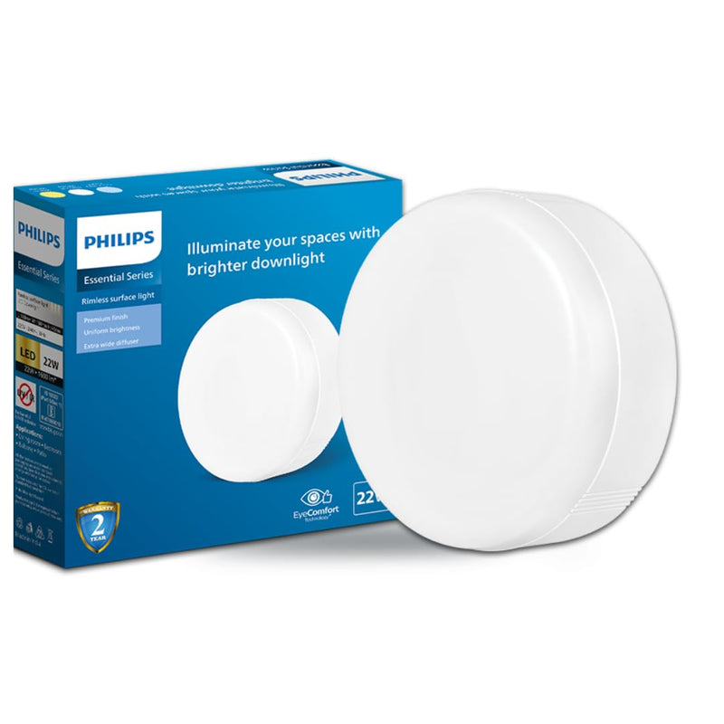 Philips Rimless Full Glow 22-watt Round LED Surface Downlighter