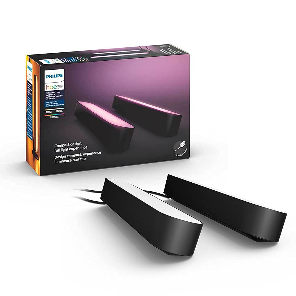 Philips Hue Play Light Bar Smart Light White & Color Ambiance, 2 Pack Base kit (Pack of 2)