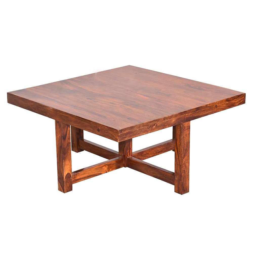 Solid Sheesham Coffee Table 4 Seater with Four Stool for Living Room Center Coffee Table for Bedroom,Cafe, Home