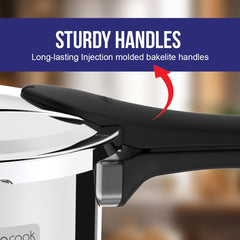 Ultra Duracook Pressure Cooker 3 Litre | AISI 304 Food Grade Stainless Steel Cooker | 10 Years Warranty | High Impact 3-Layer Composite Base | Bakelite Handles | Keeps Food Warm for up to 2 Hours