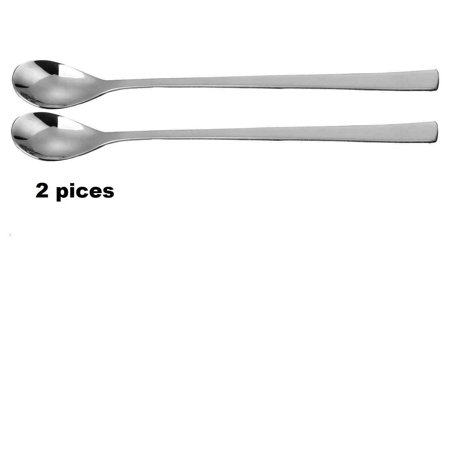 Dynore Stainless Steel 2 Pcs Soda Spoons/Horlicks Spoon/Milkshake Spoon/Bar Spoon 8 inch- Set of 2