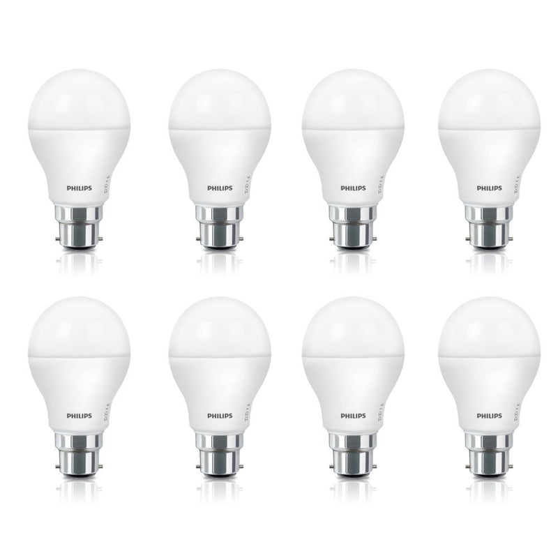 Philips Ace Saver Base B22 7-Watt LED Bulb (Pack of 8, Cool Day Light)