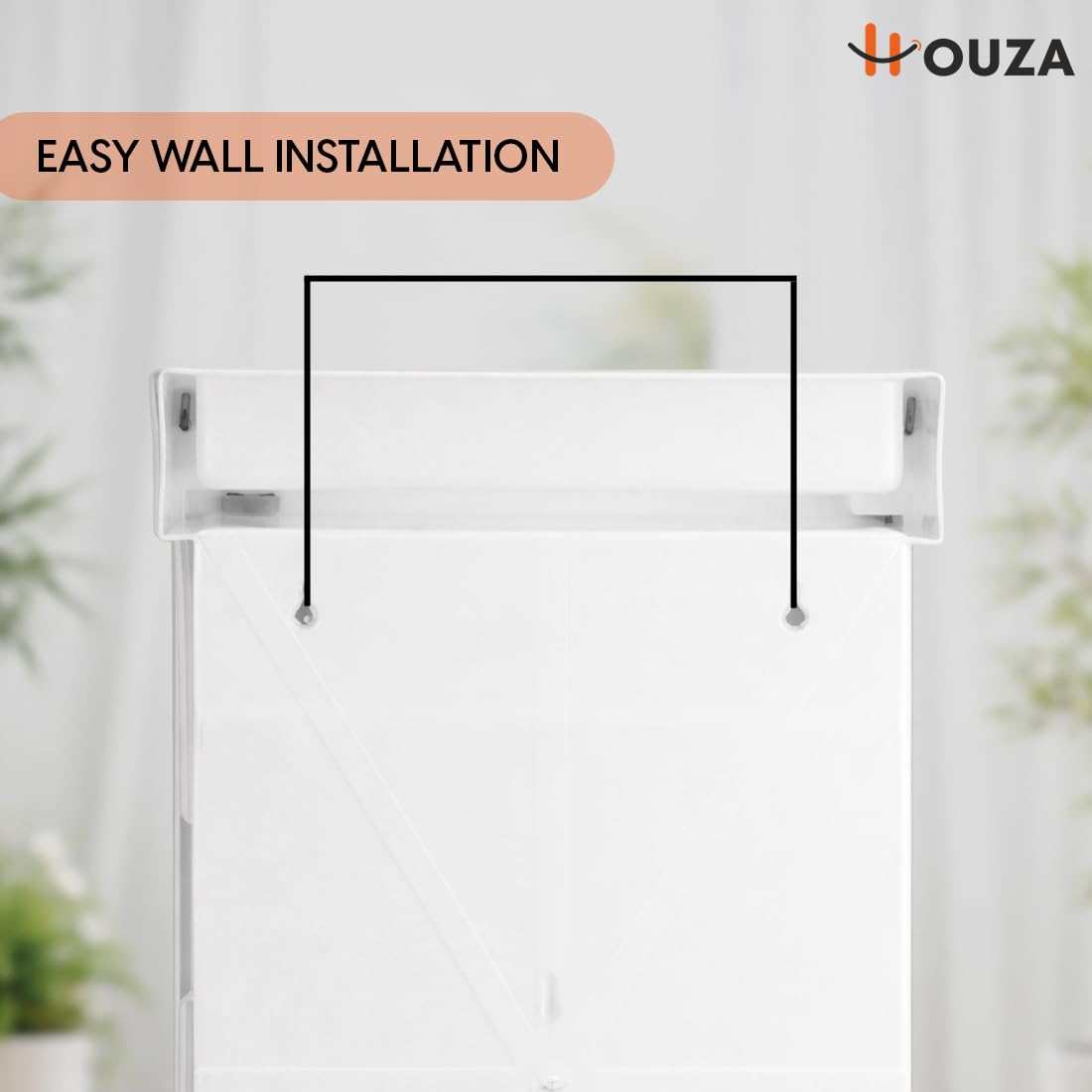 HOUZA Premium Look Plastic Wall Mounted Bathroom Mirror Cabinet with Storage | Waterproof Storage Organizer with Shelves | Bathroom Accessories (White)
