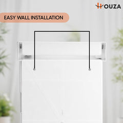 HOUZA Premium Look Plastic Wall Mounted Bathroom Mirror Cabinet with Storage | Waterproof Storage Organizer with Shelves | Bathroom Accessories (White)