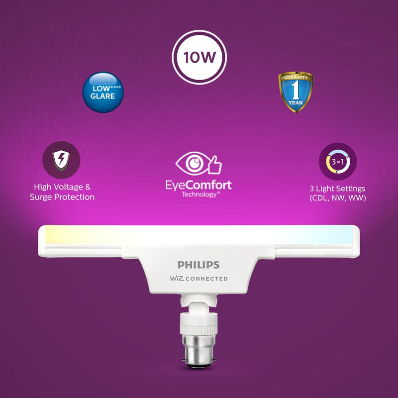 Philips WiZ 10W B22 Wi-Fi & Bluetooth LED Smart T-Bulb with Music Sync