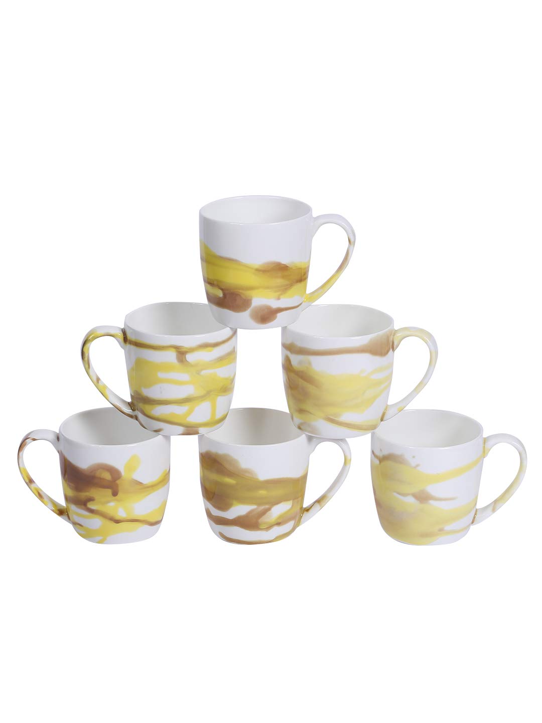 Clay Craft Alton Vista Ceramic Coffee Mug Set, 6-Pieces, Multicolour
