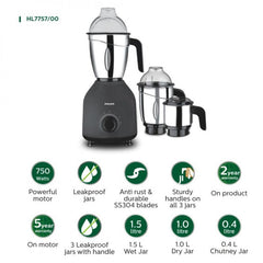 Philips ABS HL7757/00 Mixer Grinder 750W, Multicolor