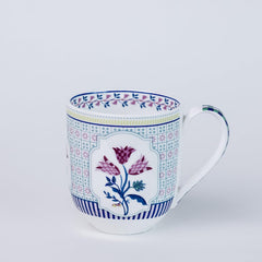 Magique by The Wishing Chair x ClayCraft : Bouquet Tulip Garden Coffee Mugs Set of 6 – 250 ml Fine Ceramic Tea Cups | Lightweight Floral Bone China Mugs | Microwave & Dishwasher Safe | Daily Use