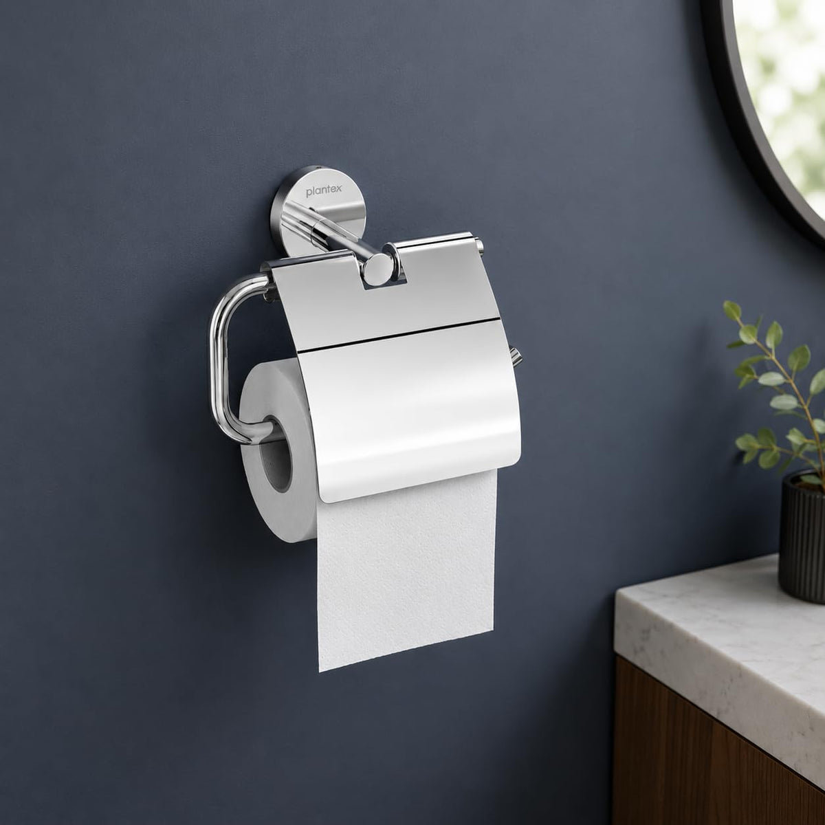 Plantex 304 Grade Stainless Steel Toilet Paper Roll Holder/Wall Mounrted Toilet Tissue Paper Holder/Bathroom Accessories - Oreo (Chrome)-1