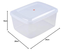 Nakoda Plastic Container Box - 10L, White, Transparent, 34 x 26 x 16 Centimeters