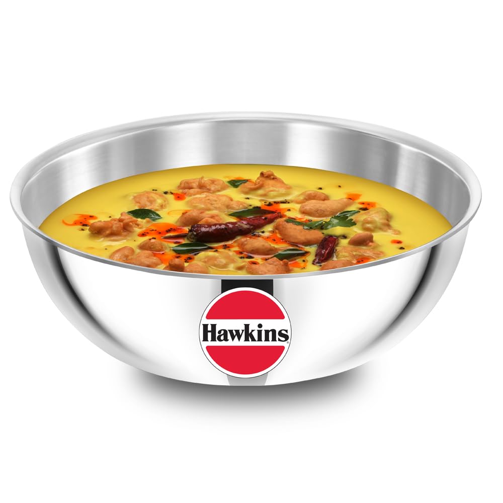 Hawkins 2.5 Litre Metro Kadhai, Triply Stainless Steel Induction Tasla, Silver (SSTA25)