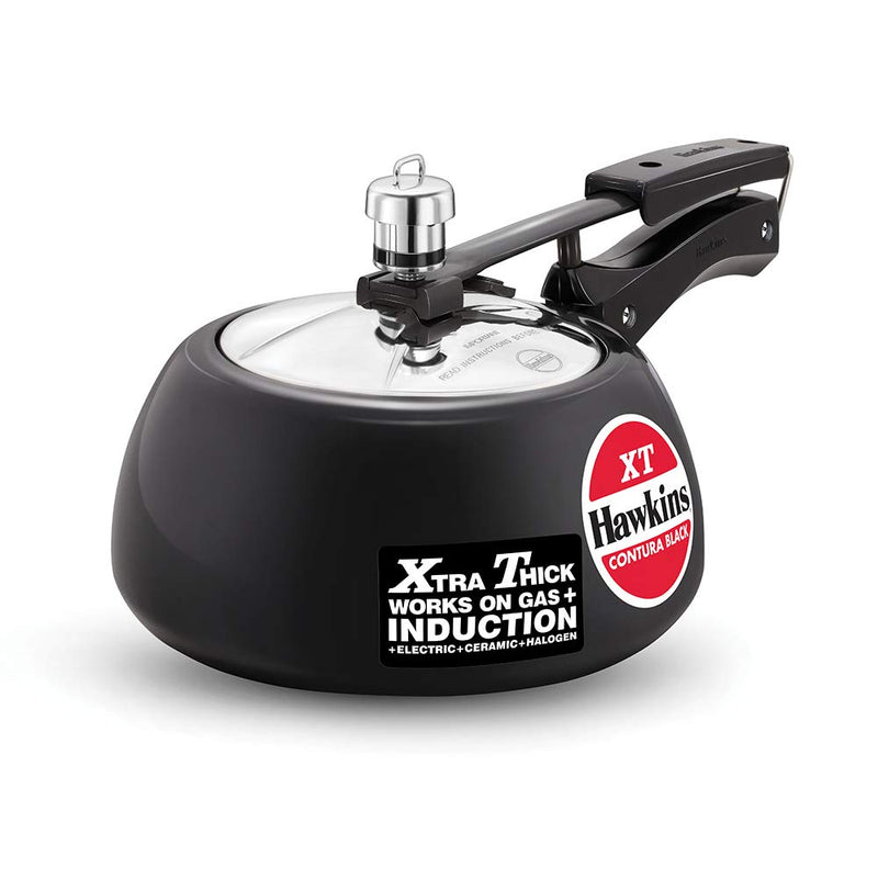 Hawkins Pressure Cooker Contura Hard Anodized Extra Thick Base for Induction, 3.5 L (Black)