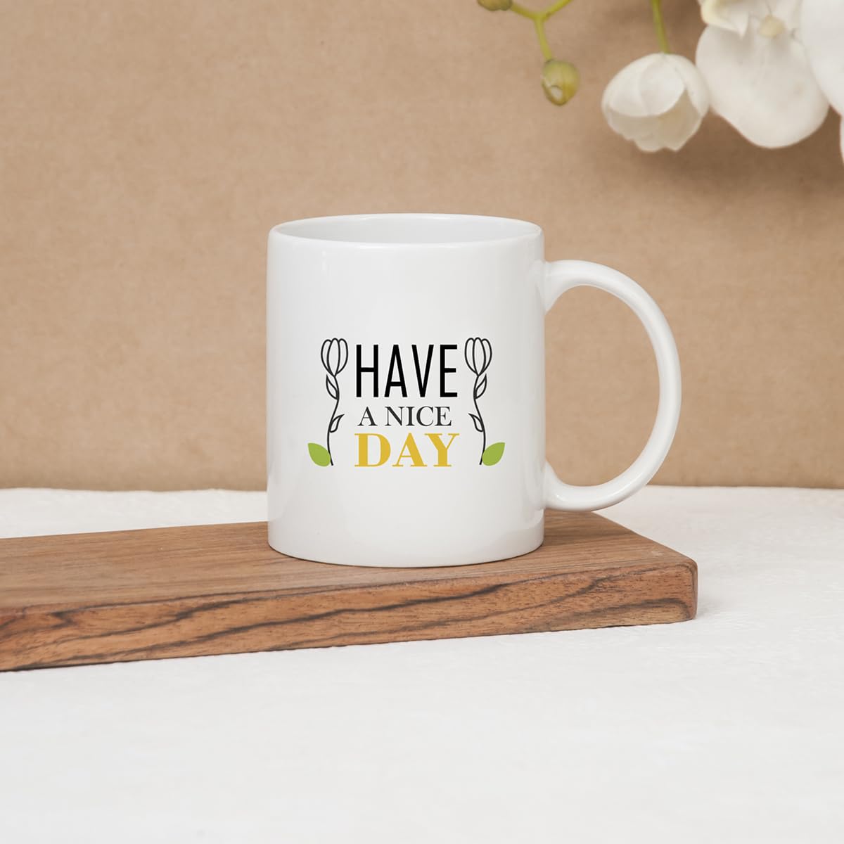 Clay Craft Ceramic Cc Mm1 Swiss Rez1 Microwave Safe Coffee Mug with Good Morning Quote, 300 ML