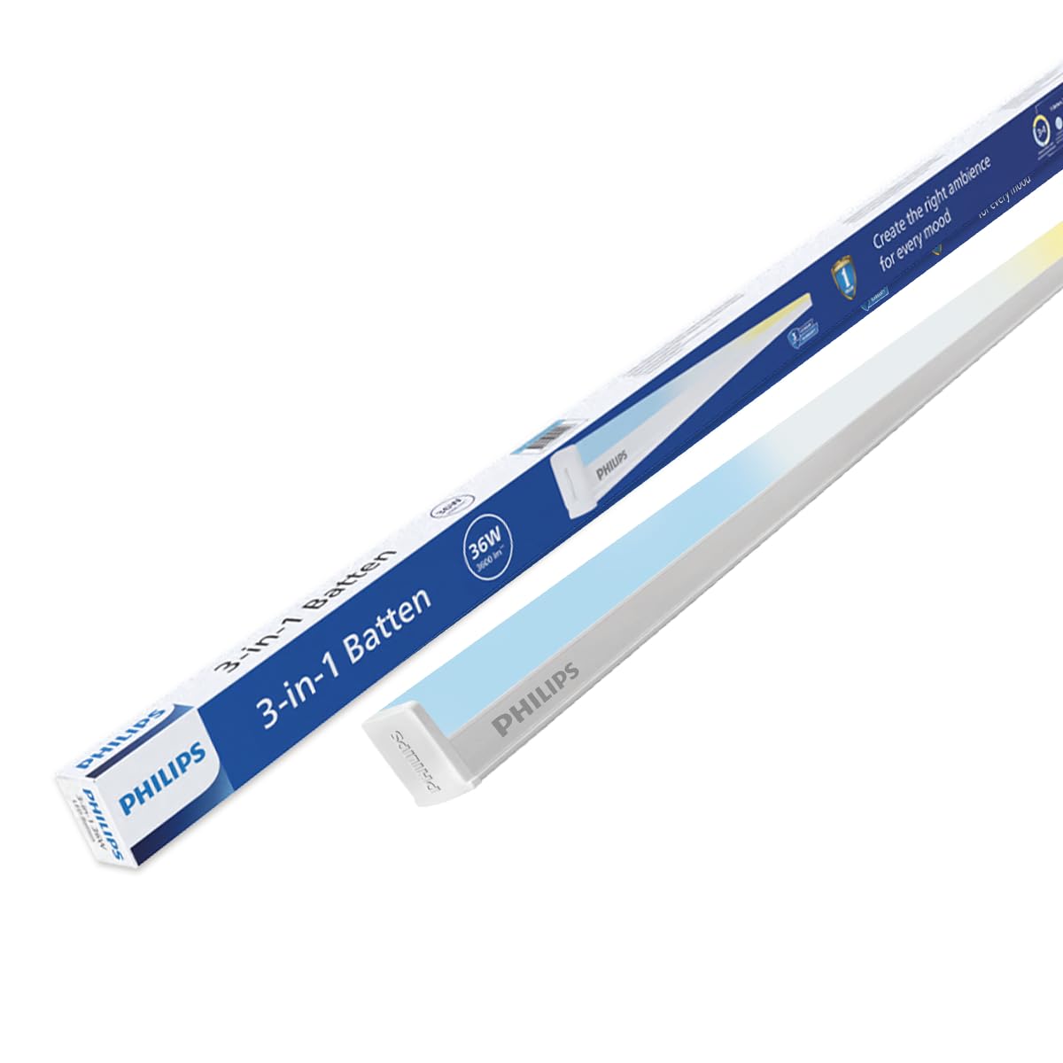 Philips 36W 3-in-1 Colour Changing LED Batten 4 Ft