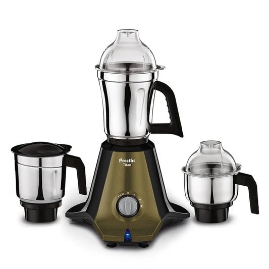Preethi Titan Mixer Grinder for Kitchen | 3 Jars 1000W Mixie| Black  Plastic