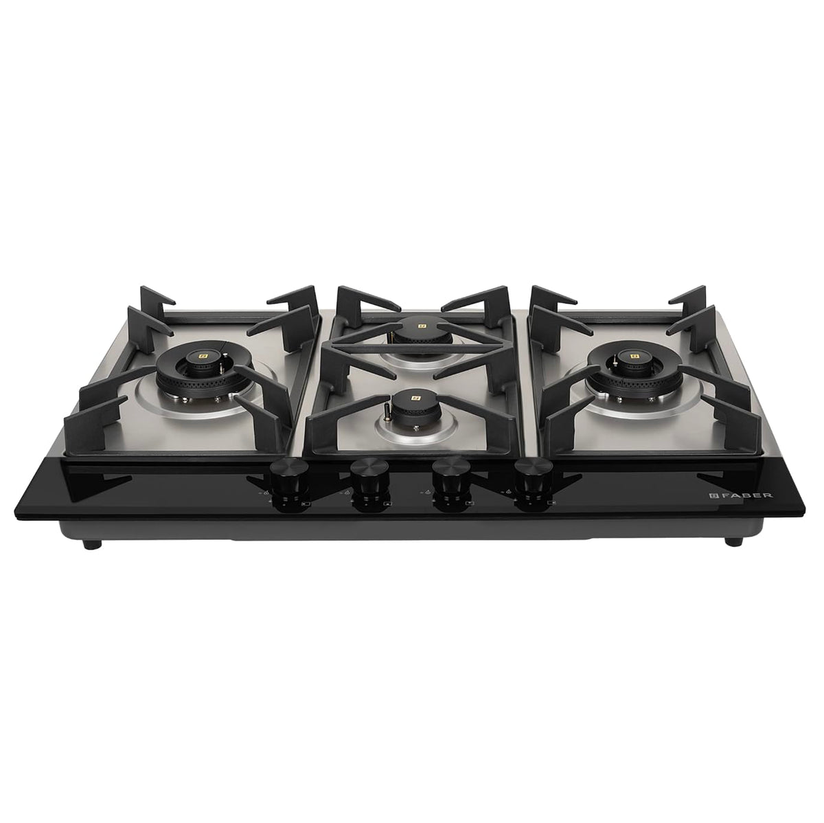 Faber 4 Burner 90Cm PNG Hybrid HOB|Auto Ignition|Flame Failure Device|2 5Kw Brass Burner|Free Installation|2yr comprehen