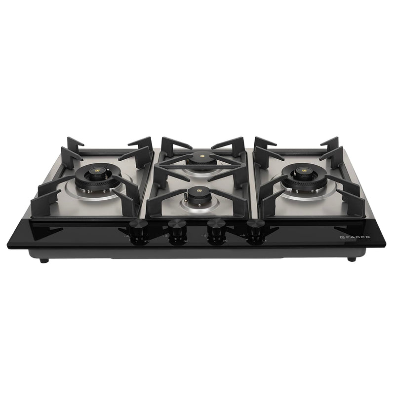 Faber 4 Burner 90Cm PNG Hybrid HOB|Auto Ignition|Flame Failure Device|2 5Kw Brass Burner|Free Installation|2yr comprehen