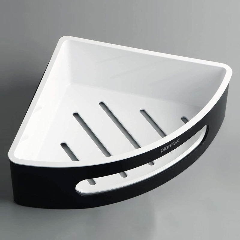 Plantex Corner Shelf for Bathroom/304 Grade Stainless Steel with ABS Shelf for Wall/Bathroom Organizer/Bathroom Accessories - Pack of 2 (9 x 9 Inch, Black and White)-6