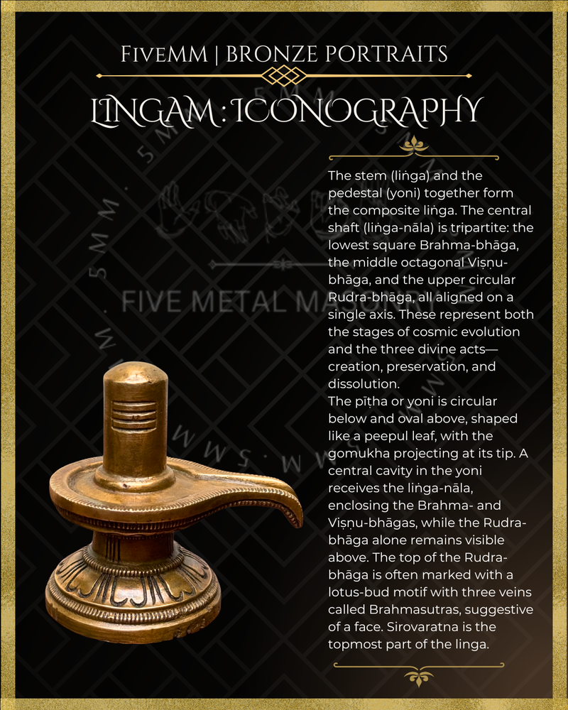 Shiva Lingam Panchaloha Bronze Icon - 3"