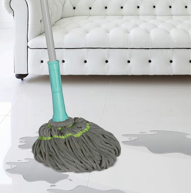 மில்டன் ட்விஸ்ட் மற்றும் ஸ்க்வீஸ் மைக்ரோஃபைபர் பிரீமியம் மாப் (அக்வால் கிரீன்) வழங்கும் ஸ்பாட்ஜீரோ 