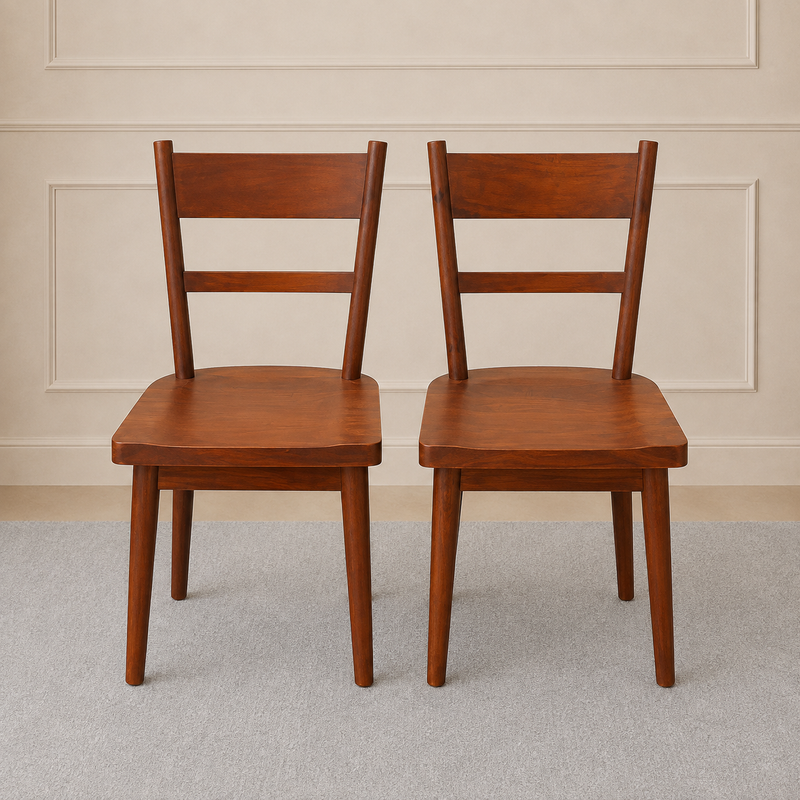 WillowCraft Solid Wood Dining Chair set Of 2