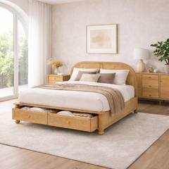 Valencia Rattan Bed With  Drawer Storage