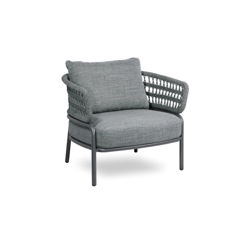 Hauwa Outdoor Garden Balcony Sofa Set 2 Seater , 2 Single Seater 1 Center Table Set Braid & Rope (Dark Grey)
