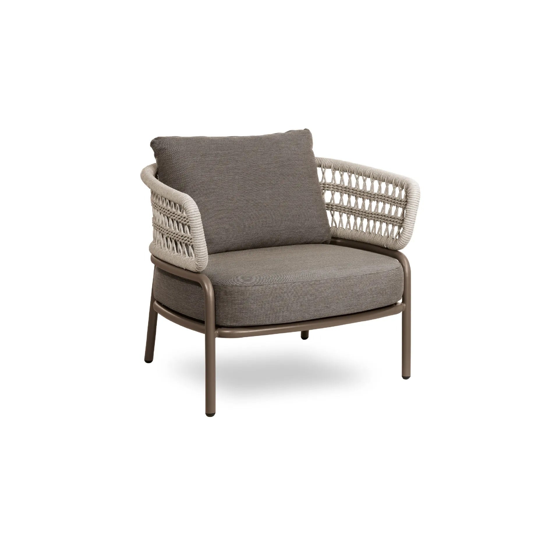 Kodjo Outdoor Garden Balcony Sofa Set 2 Seater , 2 Single Seater 1 Center Table Set, Braid & Rope (Taupe + Beige)