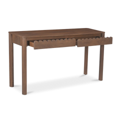 Indiana Scalloped Edge Solid Wood Console Table – Modern Minimalist Design