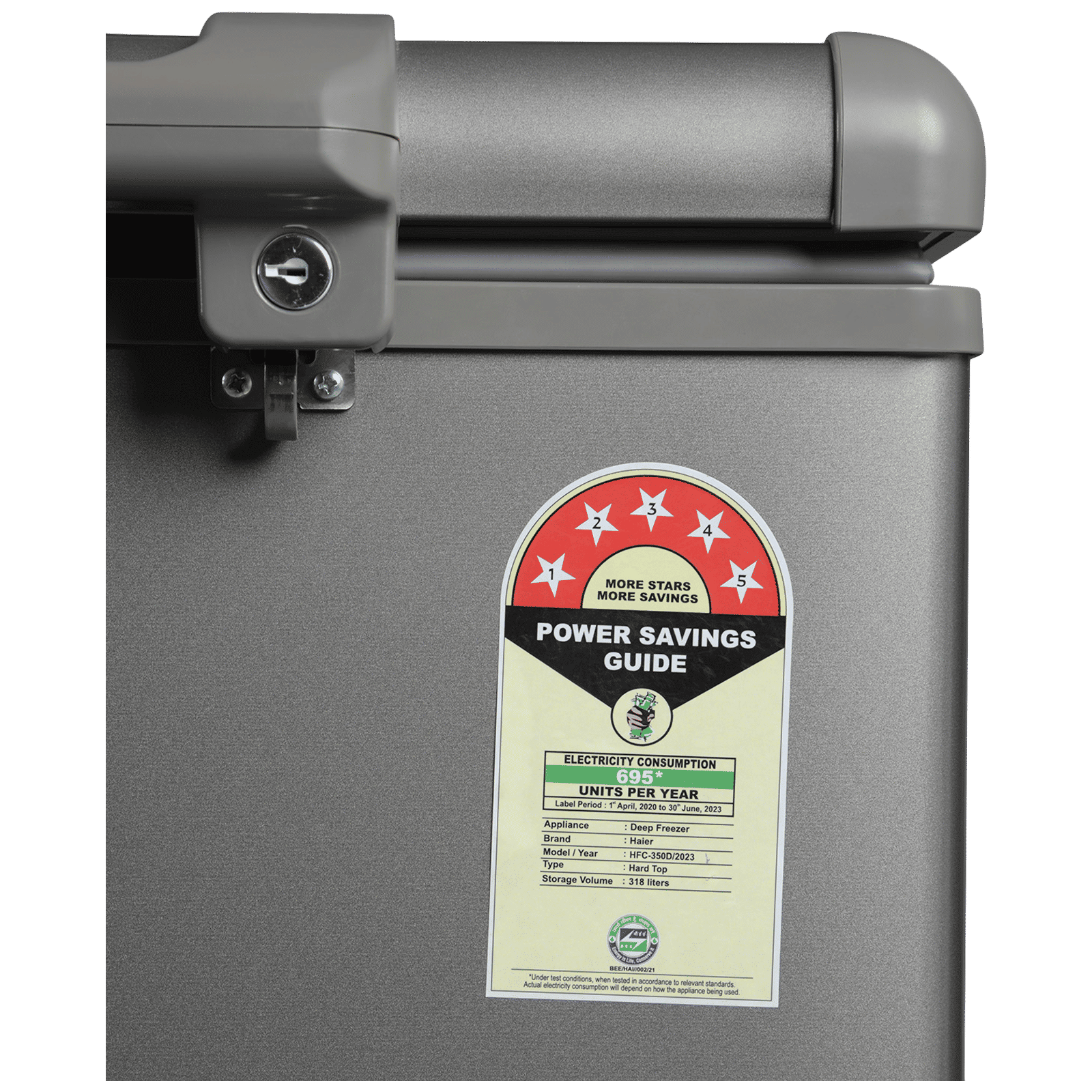 Haier Titanium 345 Litres 5 Star Double Door Deep Freezer with Stabilizer Free Operation (HFC-345DME5, Grey)