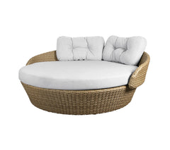Borroni Outdoor Poolside Sunbed With Cushion Daybed (Honey Brown)