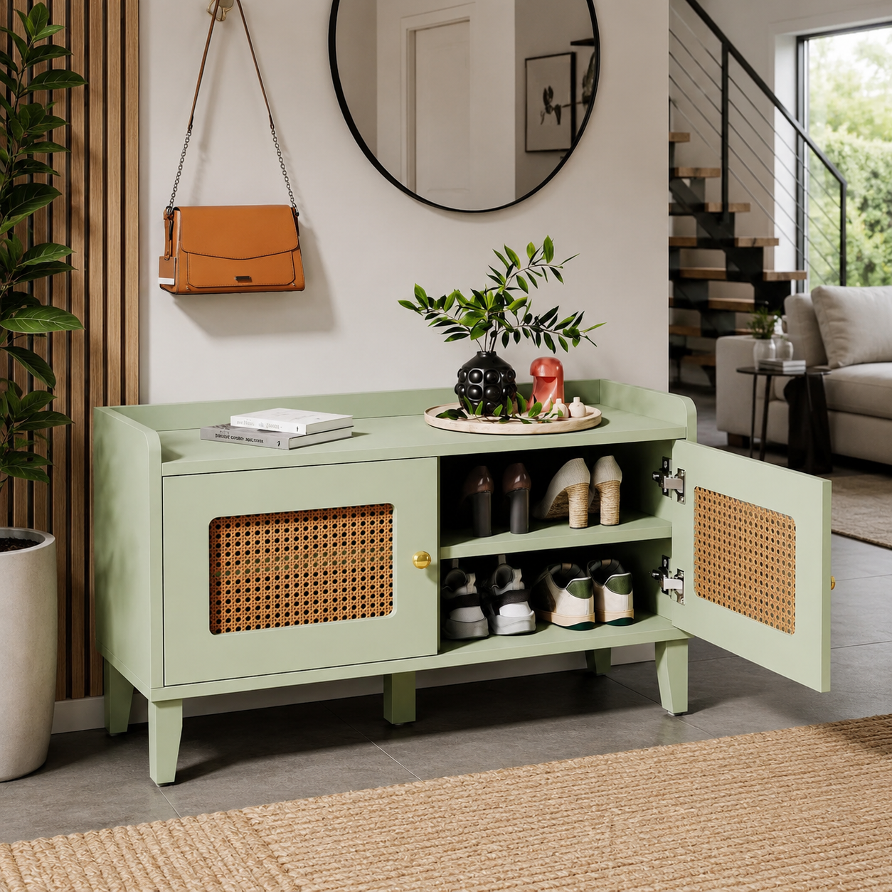 Modern Entryway Organizer Cabinet