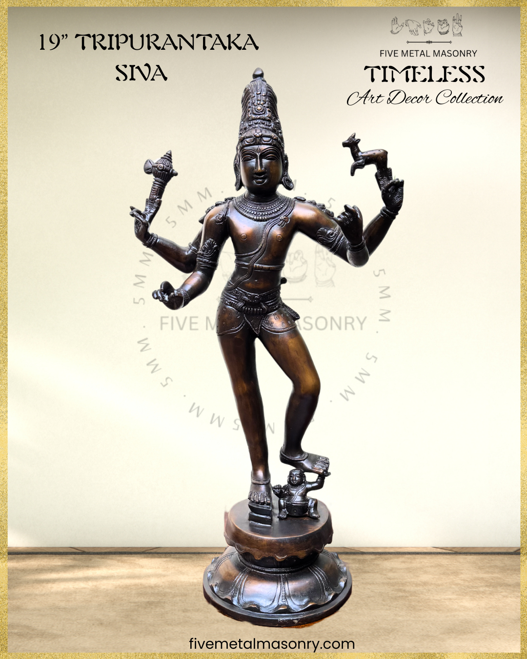 Tripurantaka Shiva Panchaloha Bronze Icon - 19" - Timeless Collection