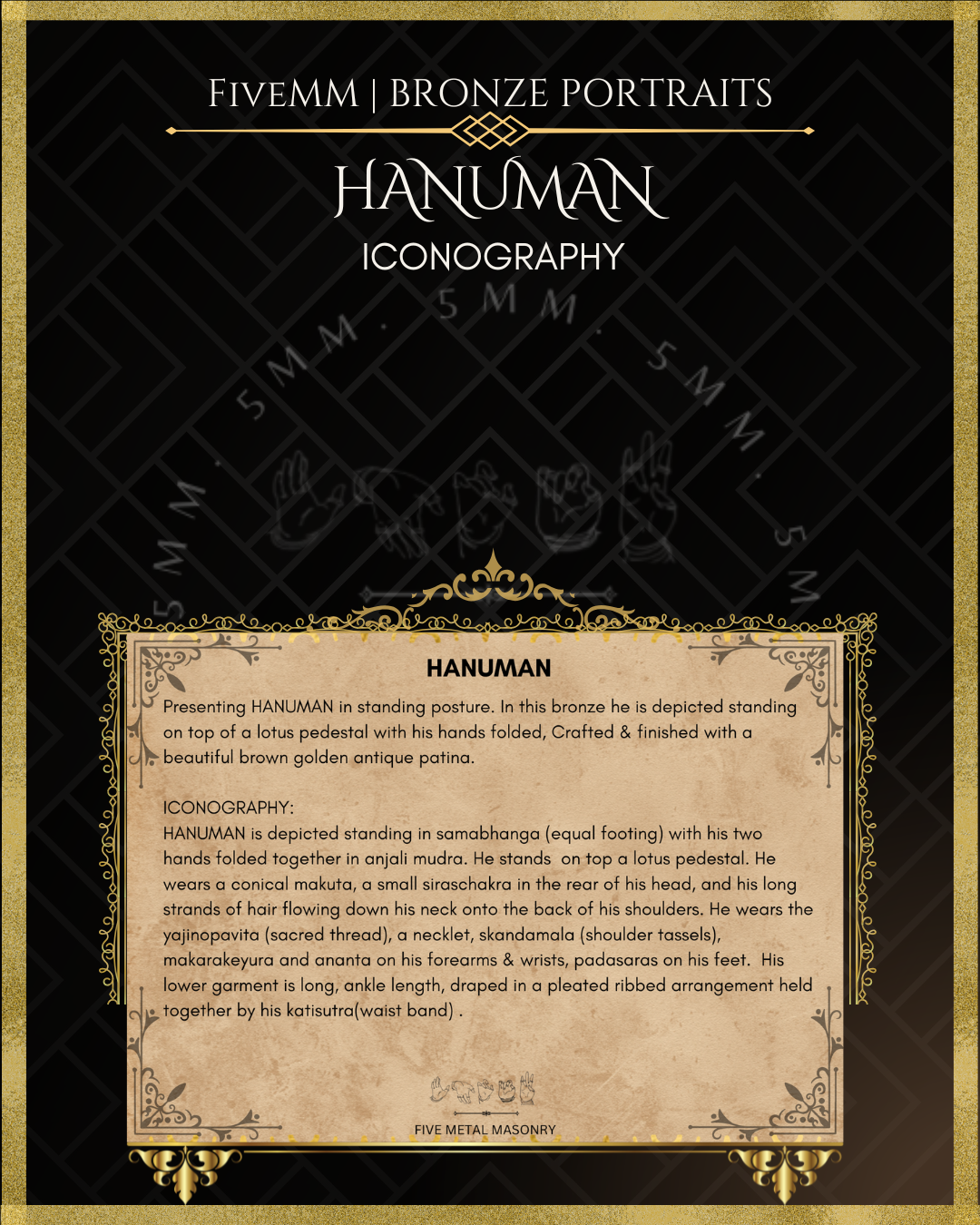 Hanuman Panchaloha Bronze Icon - 5.5"