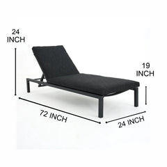 Hamper Outdoor Swimming Poolside Lounger Set of 2 (Black)