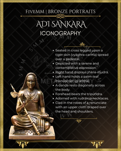 Adi Shankaracharya - 3" Panchaloha Bronze Icon