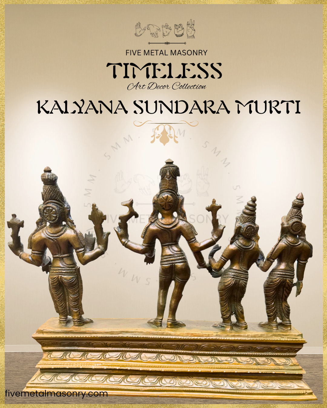 Kalyana Sundara Murti Panchaloha Bronze Icon - 10.5" - Timeless Collection